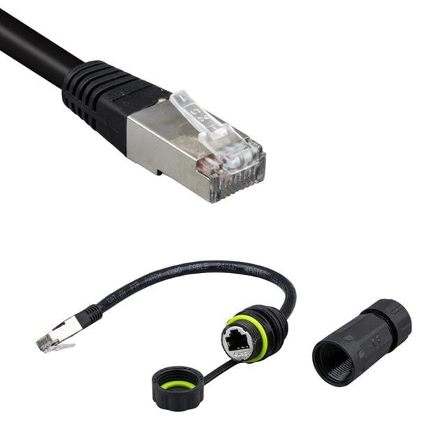 PowerMaster PM-24593 Erkek - Dişi IP68 Su Geçirmez RJ45 Konnektör