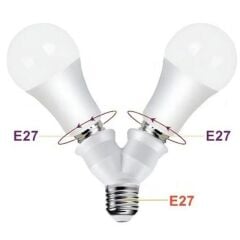 Ledx DY-101 E27 Duy Çoğaltıcı (Tek Duydan Çift E27 Lamba Bağlantısı)