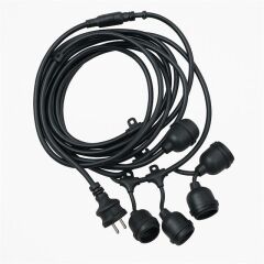 Ledx KB00001 5'li E27 Duy Sıralı 5 Metre Lamba Kablosu (5 Adet Duy İçerir)