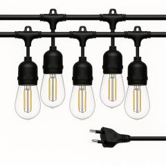 Ledx KB00001 5'li E27 Duy Sıralı 5 Metre Lamba Kablosu (5 Adet Duy İçerir)