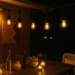 Ledx KB00001 5'li E27 Duy Sıralı 5 Metre Lamba Kablosu (5 Adet Duy İçerir)