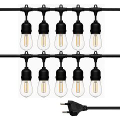 Ledx KB00002 10'lu E27 Duy Sıralı 10 Metre Lamba Kablosu (10 Adet Duy İçerir)