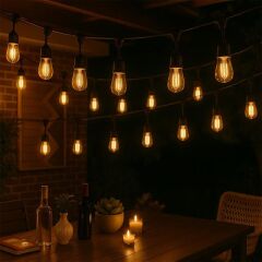 Ledx KB00002 10'lu E27 Duy Sıralı 10 Metre Lamba Kablosu (10 Adet Duy İçerir)