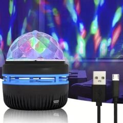 Ledx YQX-6888 Mini Usb'li 3 Watt Şarjlı Sihirli Rgb Led Disko Topu