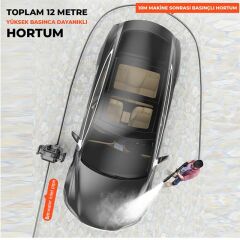 PowerMaster PM-24688 Pratik Yüksek Basınçlı Araç Yıkama Makinesi 13 Litre 80 Bar 30.000mah 350 Watt