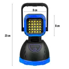 PowerMaster PM-8033B 6 Modlu EL Feneri Ve Işıldak Acil Durum Lambası 25 Cob Ledli Solar Şarjlı