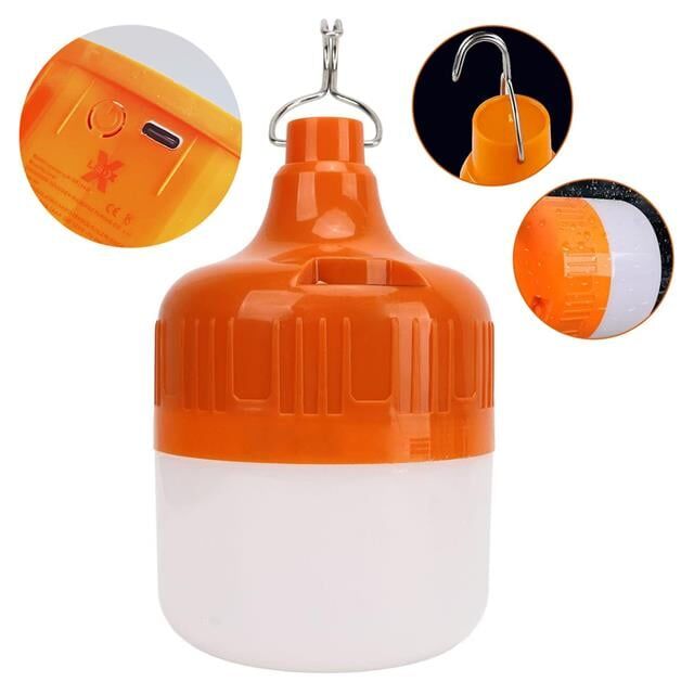 Ledx LN-OR20G 20 Watt TYPE-C Şarjlı Taşınabilir Asma Kancalı Kamp Çadır Lambası 6500K 1200mAh 3 Modlu ABS Malzeme