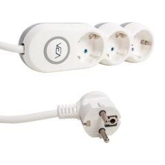 Vea VE2S3S 3'lü Anahtarlı 1.5 Metre Çoklu Priz