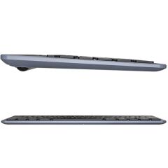 Lenovo Lecoo BK100 Bluetooth V3.0 Çoklu Cihaz Uyumlu Şarj Edilebilir Kablosuz Gri Türkçe Q Klavye