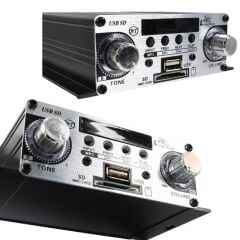 MagicVoice YW-191L 12 Volt 100 Watt Motosiklet Bluetooth Amfi USB/SD 2 Kanal Pazarcı - Anfi (125X95X40mm)