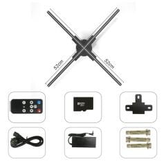 Hello Z7H 3D Hologram Fan - Holografik Video Görüntü Projektörü 52 Cm (Uzaktan Kumanda - Wifi - Telefon APP)