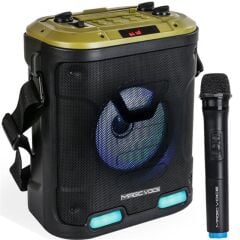 Magicvoice MV-6005 VHF El Mikrofonlu USB-SD-Bluetooth Işıklı 30 W Taşınabilir Şarjlı  Seyyar Anfi