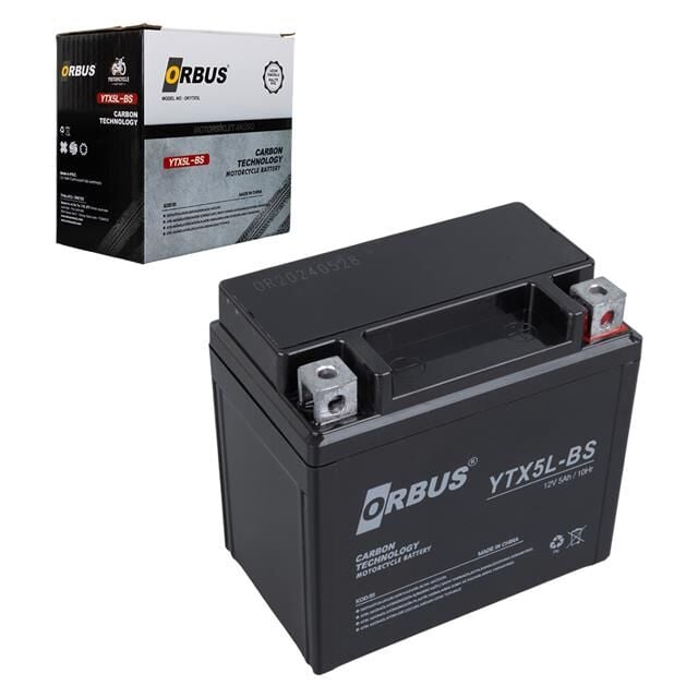 Orbus YTX5L-BS 12V 5A Motosiklet Aküsü (114 X 70 X 106 MM) (1.8Kg)
