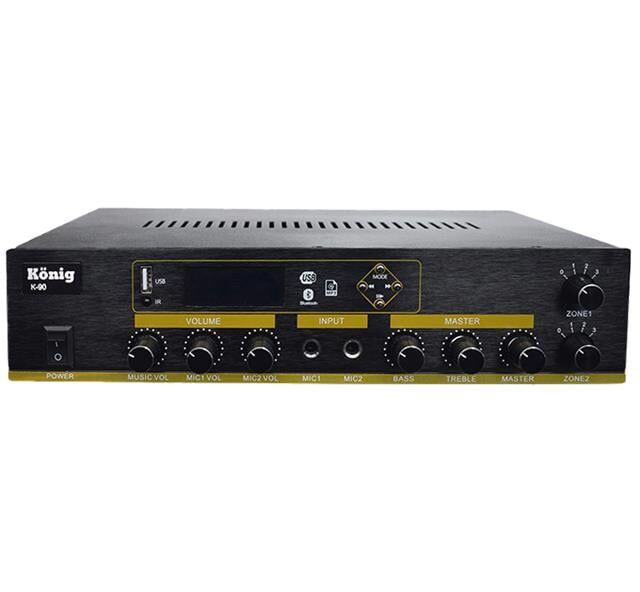 König K-90 2 Zonlu 100 Watt Usb-Bluetooth-2 Bölgeli 2 Mik. Giriş Trafolu Anfi